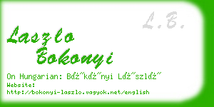laszlo bokonyi business card