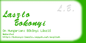 laszlo bokonyi business card